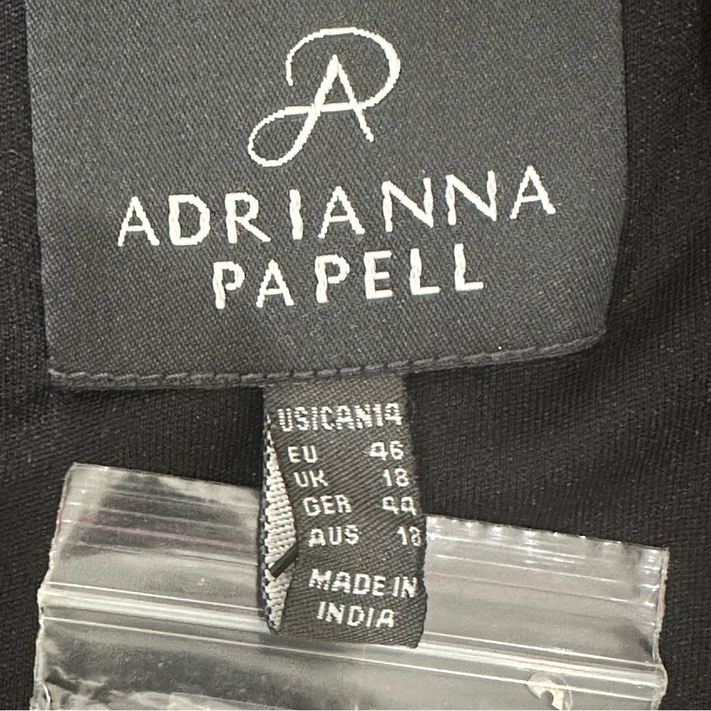 Adrianna Papell Beaded Mosiac Dress Black Silver Sleeveless Cocktail Evening - Picture 8 of 11